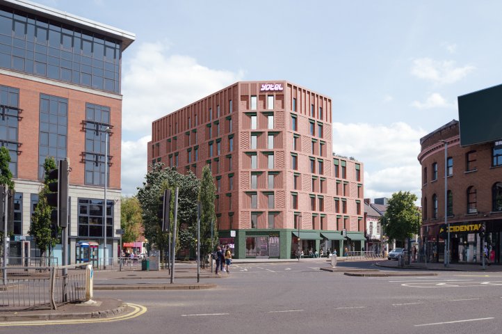 Rendering of YOTEL Belfast from across the street